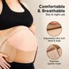 2-in-1 Maternity Belly Bands for Pregnant Women - Easy to Use Pregnancy Belly Support Band for Back, Pelvic, Hip, Adjustable Maternity Belt Support, Comfortable & Soft (Classic Ivory, One Size) view 3