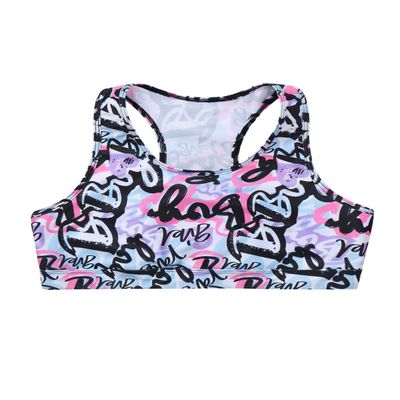 Hansber Girls Tie Dye Sleeveless Cutout Back Crop Top Ballet Dance Tanks Gymnastics Workout Sports Bra Rose Pink 4