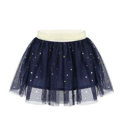 Yartina Infant Girls Tulle Tutu Skirt Sparkle Stars Princess Ballet Dance Dress Puffy Skirts Navy Blue 2-3