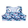 Hansber Girls Tie Dye Sleeveless Cutout Back Crop Top Ballet Dance Tanks Gymnastics Workout Sports Bra Camouflage Blue 4 view 1