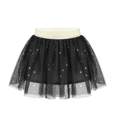 Yartina Infant Girls Tulle Tutu Skirt Sparkle Stars Princess Ballet Dance Dress Puffy Skirts Black 3-4