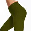 CHSSIH High Waist Butt Lifting Anti Cellulite Workout Leggings for Women Yoga Pants Tummy Control Leggings Tight,Green-XL view 2