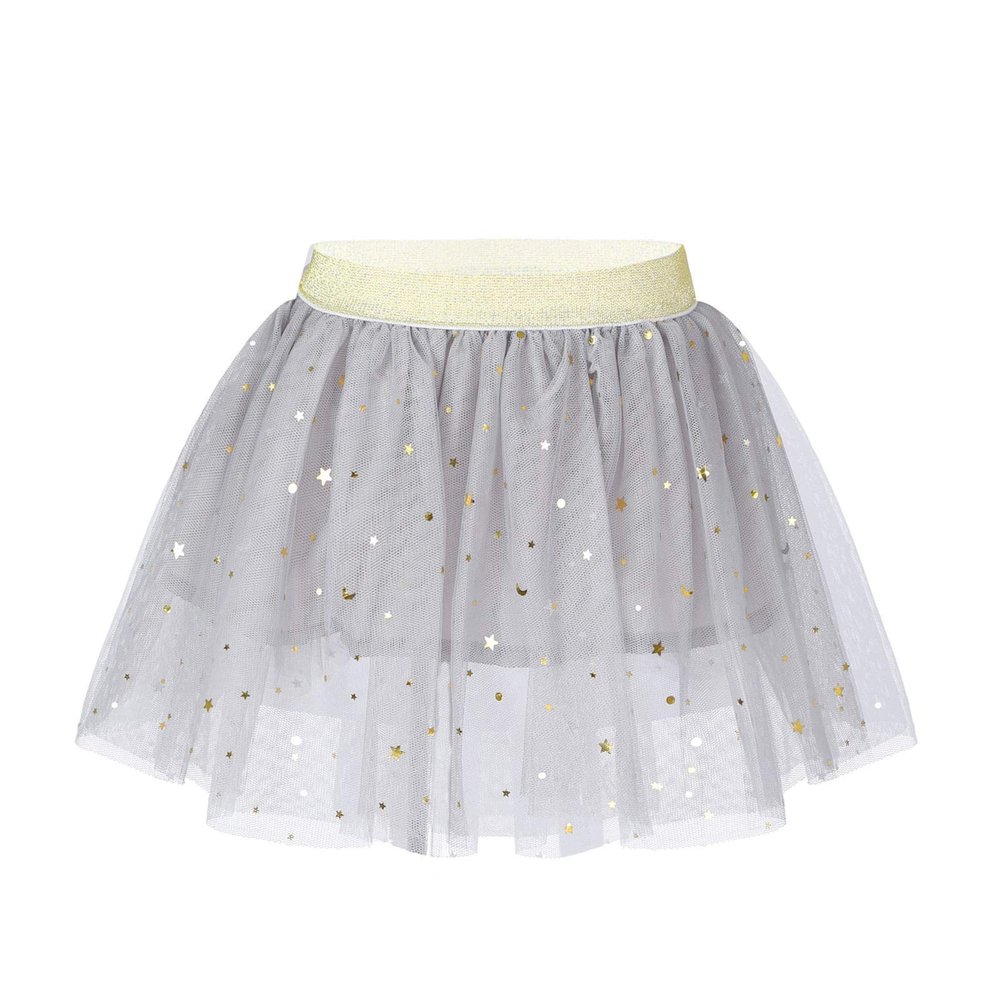 Yartina Infant Girls Tulle Tutu Skirt Sparkle Stars Princess Ballet Dance Dress Puffy Skirts Grey 2-3