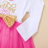 Baby Girl Flower Dress Infant Wedding Bridesmaid Birthday Party Pageant Tutu Tulle Communion Princess Formal Prom Cotton Dresses Swing Flowy Tutu Ball Gown for 6-24M Hot Pink-My 3rd Birthday 3T view 3