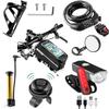 SODPE 8 Pack Bicycle Accessories, Bike Light Set USB Rechargeable, 1 Bike Water Bottle Holder, Bicycle Bag and 1 Bike Aluminum Bicycle Bell,Pump view 1