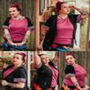 CARCOS Womens Color Block Plus Size Shirts 5X Short Sleeve Tops Crewneck Summer Tee Casual Raglan Tunics Loose Fit Blouses Dark Grey 5XL 26W 28W view 2