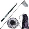 Maykay Carbon Telescopic Fishing Net with Long Handle up-to14ft  Lightweight Rubber Landing Net for High Docks, Piers, Boats, Coastal & Jetty, Collapsible with Carrying Bag (3.45M/11FT) view 1