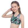 Moily Little Big Girls Digital Printed Racer Cutout Back Crop Top Gymnastics Dance Workout Sports Bra Pink 14 view 4