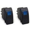 Amarine Made 2-Pack of 12v 20 Amp Waterproof LED On/Off Boat Marine SPST 3P Rocker Switch with Light (Blue) view 1