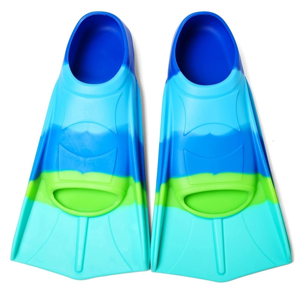 Foyinbet Kids Swim Fins,Short Kids Fins Youth Swimming Flippers for Lap Swimming Training for Child Girls Boys Teens Medium
