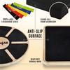 Yes4All Combo 4-in-1 Set for Full Body Workout, Wooden Wobble Balance Board with Rocker Balance Board, Balance Pad & Exercise Bands view 4