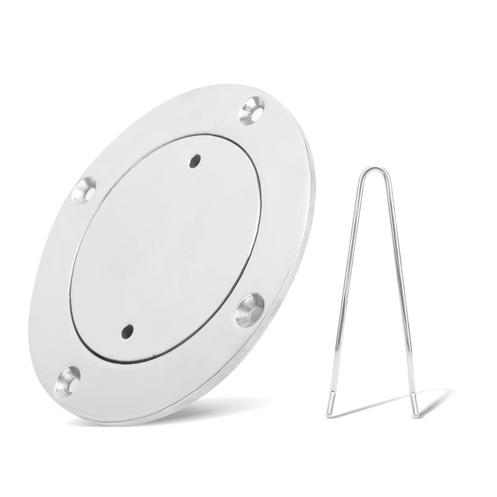 Deck Plate,3in Stainless Steel Deck Hatch Cover Stainless Steel Inspection Hatch With Key For Marine Boat Hardware Accessory