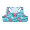 Moily Little Big Girls Digital Printed Racer Cutout Back Crop Top Gymnastics Dance Workout Sports Bra Green&Red 4 view 1