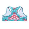 Moily Little Big Girls Digital Printed Racer Cutout Back Crop Top Gymnastics Dance Workout Sports Bra Green&Red 4 view 4