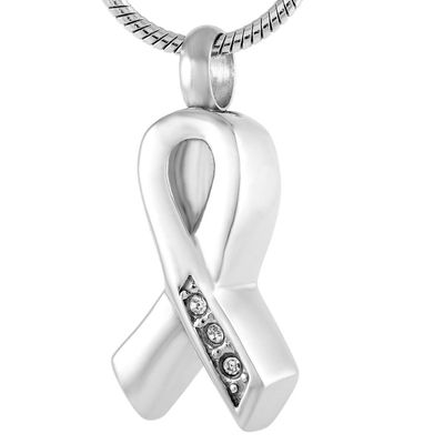 TIANZXS Stainless Steel Awareness Ribbon Urn Pendant Memorial Ashes Cremation Jewelry