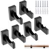 HAKZEON 6 PCS Baseball Bat Display Case Holder, Solid Wood Rack Brackets Baseball Bat Hanger Wall Mount with 9 Protective Plugs and 9 Hidden Screws for Horizontal Display, Black view 1