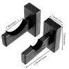 HAKZEON 6 PCS Baseball Bat Display Case Holder, Solid Wood Rack Brackets Baseball Bat Hanger Wall Mount with 9 Protective Plugs and 9 Hidden Screws for Horizontal Display, Black view 2