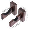 HAKZEON 6 PCS Baseball Bat Display Case Holder, Solid Wood Rack Brackets Baseball Bat Hanger Wall Mount with 9 Protective Plugs and 9 Hidden Screws for Horizontal Display, Brown view 2