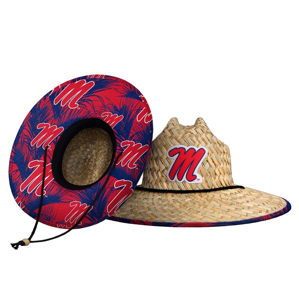 FOCO unisex adult Ncaa College Team Logo Floral Sun Straw Hat, Team Logo, One Size US