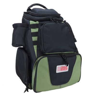 OSAGE RIVER Fishing Backpack, Fits 4 Large Tackle Boxes, MOLLE Webbing as Rod Holder, Waterproof Rain Cover, Includes Pliers and Flashlight, Large