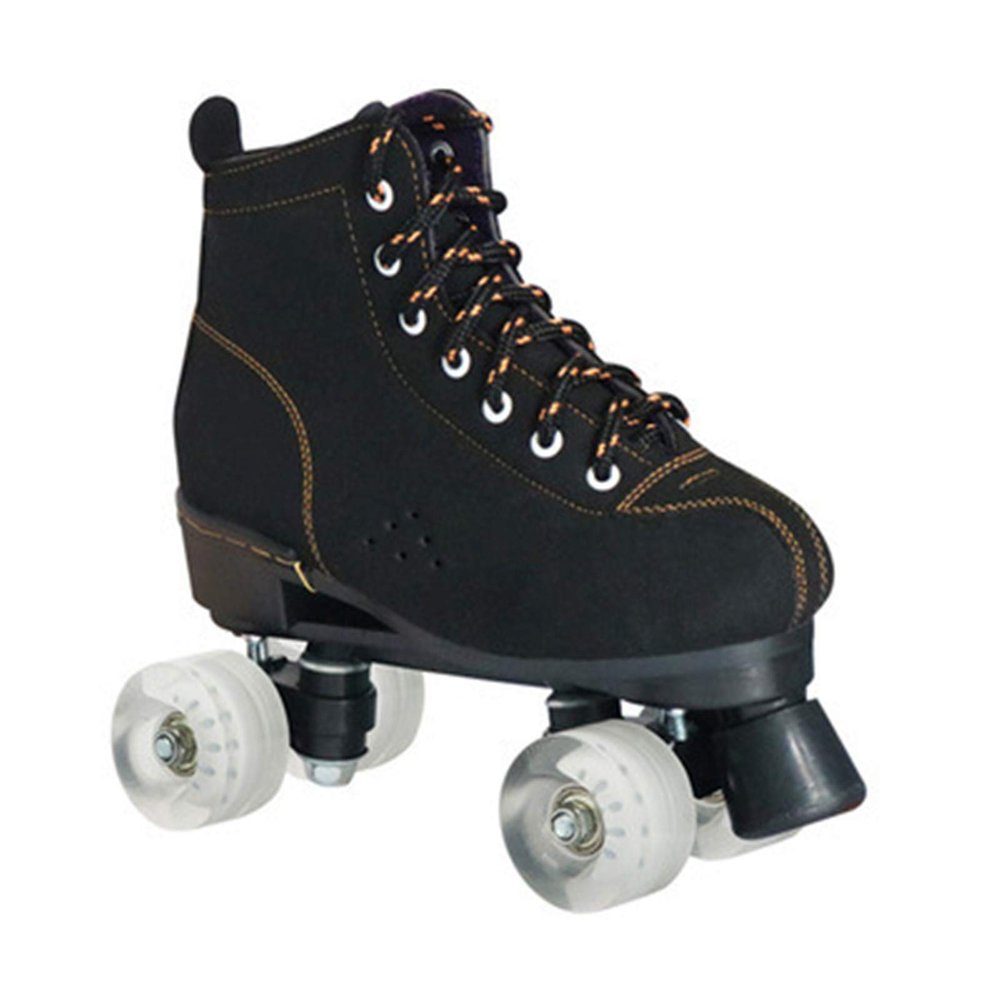 Quad Roller Skates, Classic Roller Skates Artistic, PU Light Up Wheel Cowhide Upper, for Girls Boys, Men and Womens, Adult,UK 8.5/EU 43 Flash