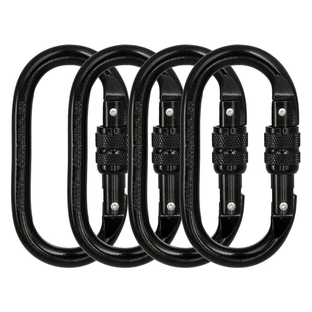 Heavy Duty Locking Climbing Carabiner Clip CE Rated 25 kN 5600 LB Rugged Terrain Approved Industrial Strength Twist Lock Carabiners Clips for Rigging, Ropes, Hammocks, Camping