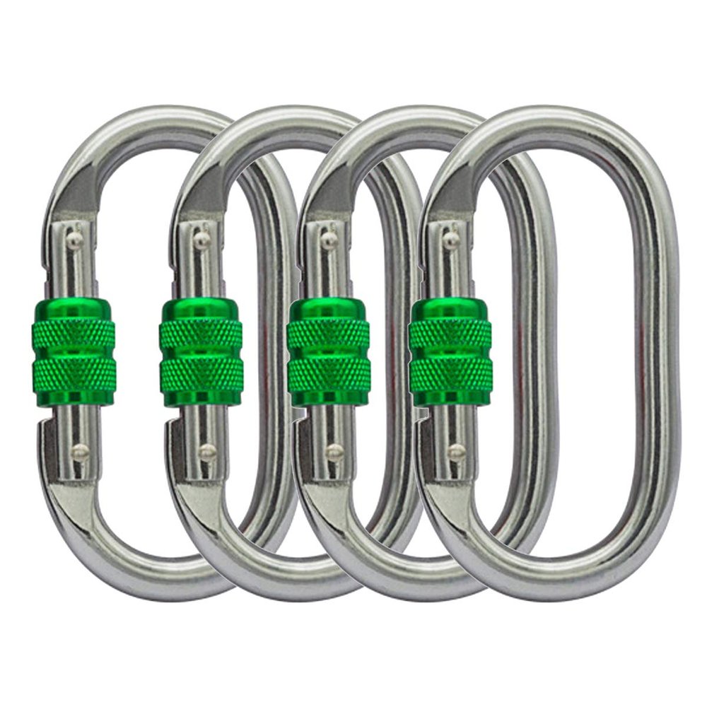 Heavy Duty Locking Climbing Carabiner Clip CE Rated 25 kN 5600 LB Rugged Terrain Approved Industrial Strength Twist Lock Carabiners Clips for Rigging, Ropes, Hammocks, Camping
