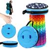 ALEVMOOM 2026 Collapsible Stool with Thick Cushion, H18.1 D10.24 More Sturdy Capacity 600Ib,Collapsible Adjustable Folding Stool for Camping Hiking Mountain Garden BBQ view 1