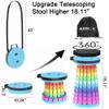 ALEVMOOM Upgraded Collapsible Stool with Cushion & Bag, 18" H Portable Retractable Telescoping Folding Stool for Adults, Lightweight But Sturdy Capacity 600 lbs for Camping Fishing Hiking Travel view 3