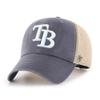 47 Brand MLB Team Color Flagship Mesh Trucker Primary Logo MVP Adjustable Structure Baseball Cap Hat, Adult One Size Fits All - Tampa Bay Rays Navy view 1