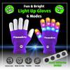 The Noodley Purple Small Toy Light Up Children LED Gloves Girls and Boys Funky Flashing Orange, Pink, and Blue - Kid Sized Ages 4,5,6,7 Year olds (Small, Light Purple) view 2