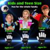 The Noodley Purple Small Toy Light Up Children LED Gloves Girls and Boys Funky Flashing Orange, Pink, and Blue - Kid Sized Ages 4,5,6,7 Year olds (Small, Light Purple) view 3