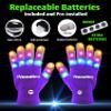 The Noodley Purple Small Toy Light Up Children LED Gloves Girls and Boys Funky Flashing Orange, Pink, and Blue - Kid Sized Ages 4,5,6,7 Year olds (Small, Light Purple) view 4