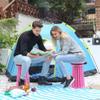 ALEVMOOM Upgraded Collapsible Stool with Cushion & Bag, 18" H Portable Retractable Telescoping Folding Stool for Adults, Lightweight But Sturdy Capacity 600 lbs for Camping Fishing Hiking Travel view 2
