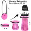 ALEVMOOM Upgraded Collapsible Stool with Cushion & Bag, 18" H Portable Retractable Telescoping Folding Stool for Adults, Lightweight But Sturdy Capacity 600 lbs for Camping Fishing Hiking Travel view 3