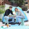 ALEVMOOM Upgraded Collapsible Stool with Cushion & Bag, 18" H Portable Retractable Telescoping Folding Stool for Adults, Lightweight But Sturdy Capacity 600 lbs for Camping Fishing Hiking Travel view 2
