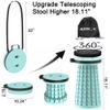 ALEVMOOM Upgraded Collapsible Stool with Cushion & Bag, 18" H Portable Retractable Telescoping Folding Stool for Adults, Lightweight But Sturdy Capacity 600 lbs for Camping Fishing Hiking Travel view 3