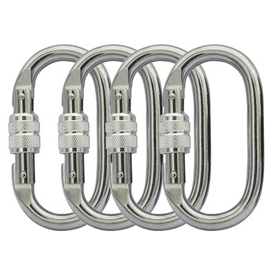 Heavy Duty Locking Climbing Carabiner Clip CE Rated 25 kN 5600 LB Rugged Terrain Approved Industrial Strength Twist Lock Carabiners Clips for Rigging, Ropes, Hammocks, Camping