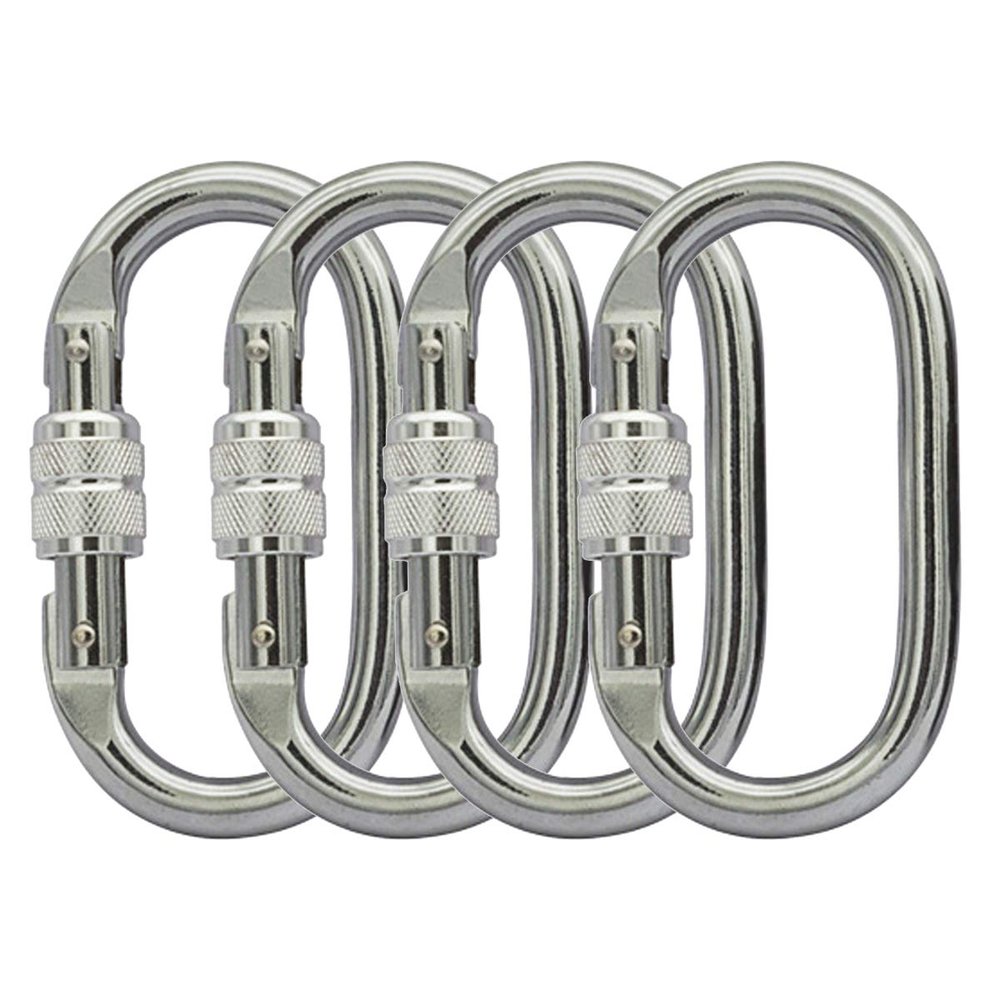 Heavy Duty Locking Climbing Carabiner Clip CE Rated 25 kN 5600 LB Rugged Terrain Approved Industrial Strength Twist Lock Carabiners Clips for Rigging, Ropes, Hammocks, Camping