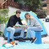 ALEVMOOM Upgraded Collapsible Stool with Cushion & Bag, 18" H Portable Retractable Telescoping Folding Stool for Adults, Lightweight But Sturdy Capacity 600 lbs for Camping Fishing Hiking Travel view 2