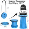 ALEVMOOM Upgraded Collapsible Stool with Cushion & Bag, 18" H Portable Retractable Telescoping Folding Stool for Adults, Lightweight But Sturdy Capacity 600 lbs for Camping Fishing Hiking Travel view 3