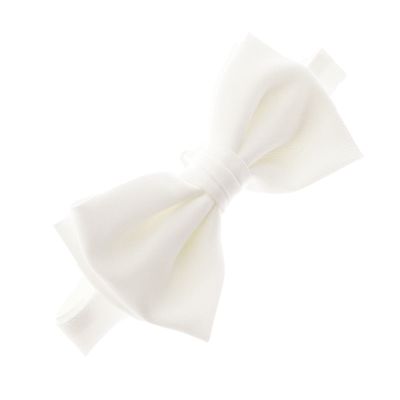 My Lello Baby Gabardine Adjustable Pre-Tied Bow Tie - Off-White