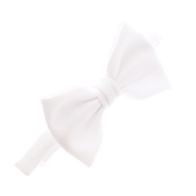 My Lello Baby Gabardine Adjustable Pre-Tied Bow Tie - White
