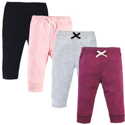 Touched by Nature Unisex Baby Organic Cotton Pants, Pink Burgundy, 2 Toddler