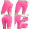 Design by Olivia Women's Basic Solid Active Yoga Biker Shorts 3PACK - Black/White/Fuchsia 1X view 4