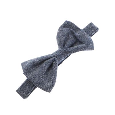 My Lello Adult Chambray Adjustable Pre-Tied Bow Tie - Deep Indigo Denim
