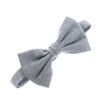 My Lello Baby Chambray Adjustable Pre-Tied Bow Tie - Faded Denim