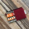 African Fabric Coin Pouch, Maroon Change Purses view 2