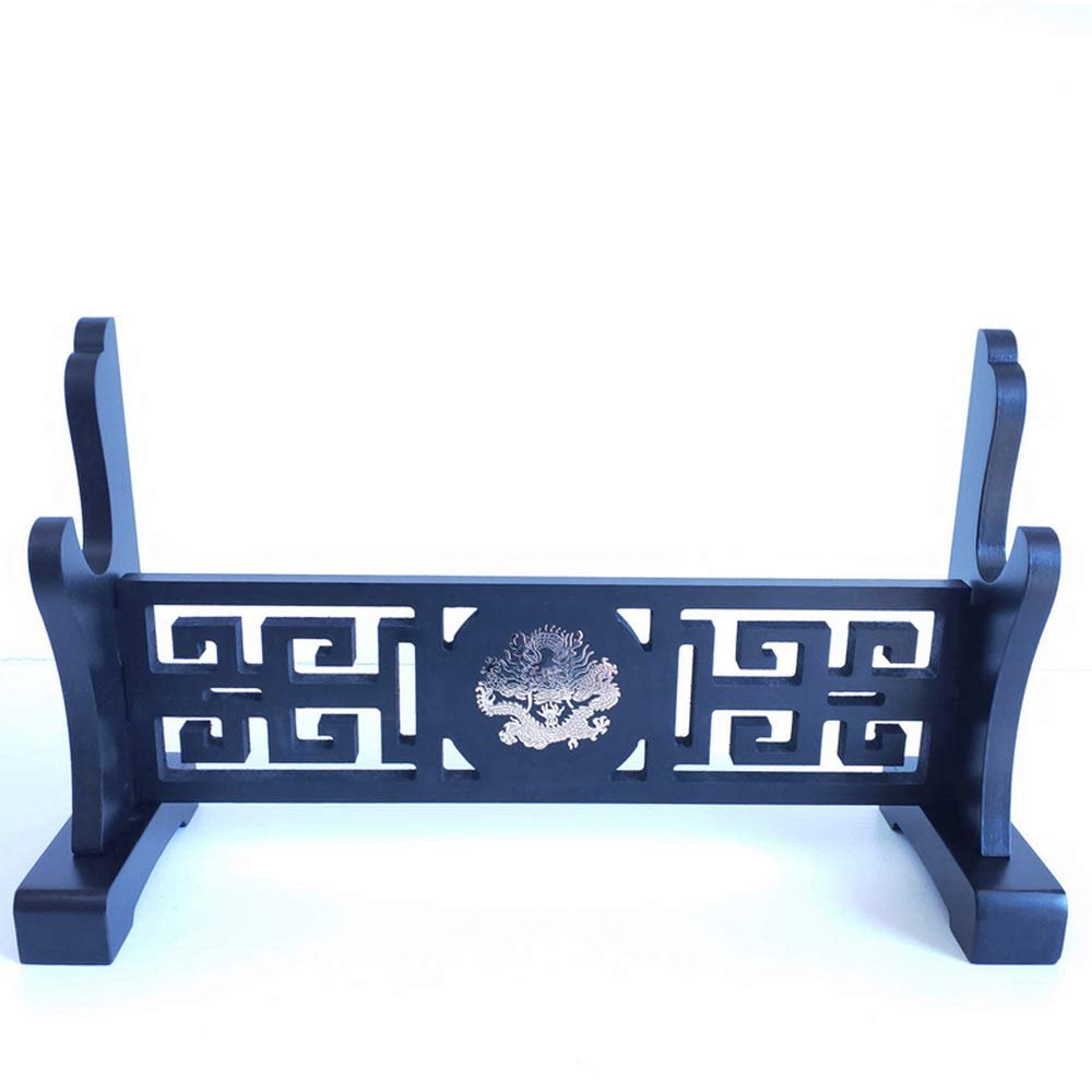 CXM WLONG 'ART Dragon Pattern Sword Stand Black Tai Chi Sword Holder Weapon Display Stand Japanese Samurai Sword Rack Hanger and Standard Sword Holder Layer Sword Stand1Tier