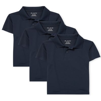 The Children's Place boys Short Sleeve Performance Polo, NAUTICO, Small